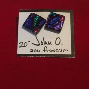 Multi-colored glass earrings